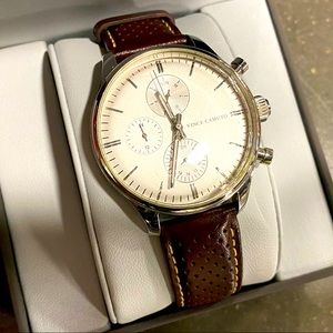 Vince Camuto Brown Leather Men's Watch